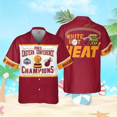 Red Aloha Miami Heat Eastern Conference Champions Hawaiian Shirt Red Aloha Miami Heat Eastern Conference Champions Hawaiian Shirt