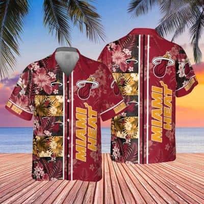 Summer Aloha NBA Miami Heat Hawaiian Shirt Tropical Flower Pattern Summer Aloha NBA Miami Heat Hawaiian Shirt Tropical Flower Pattern