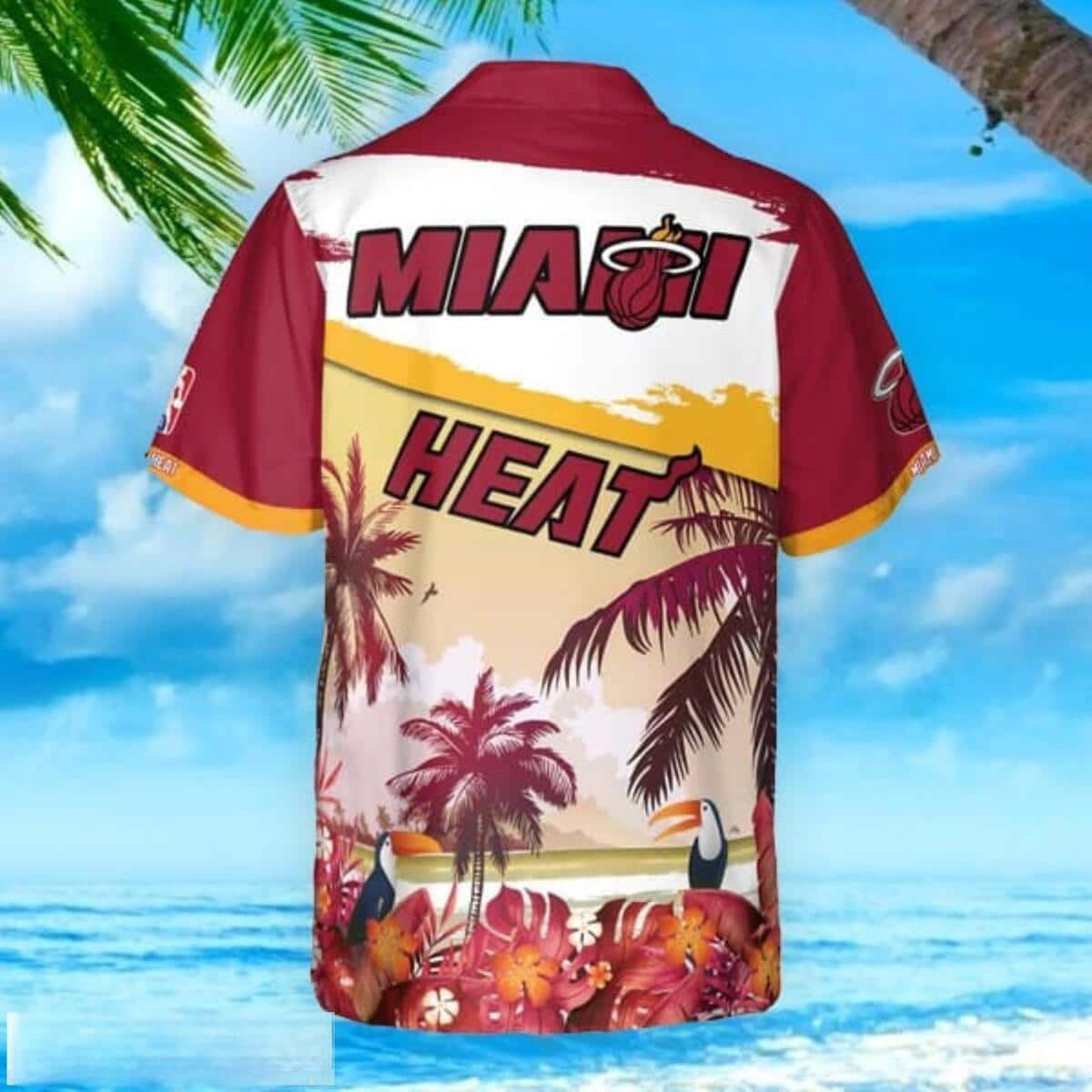 Summer Aloha Miami Heat Hawaiian Shirt Beach Pattern Gift For NBA Fans Summer Aloha Miami Heat Hawaiian Shirt Beach Pattern Gift For NBA Fans