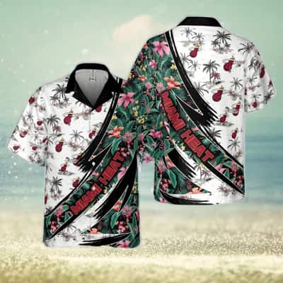 Aloha Summer NBA Miami Heat Hawaiian Shirt Flowers And Palm Trees Pattern