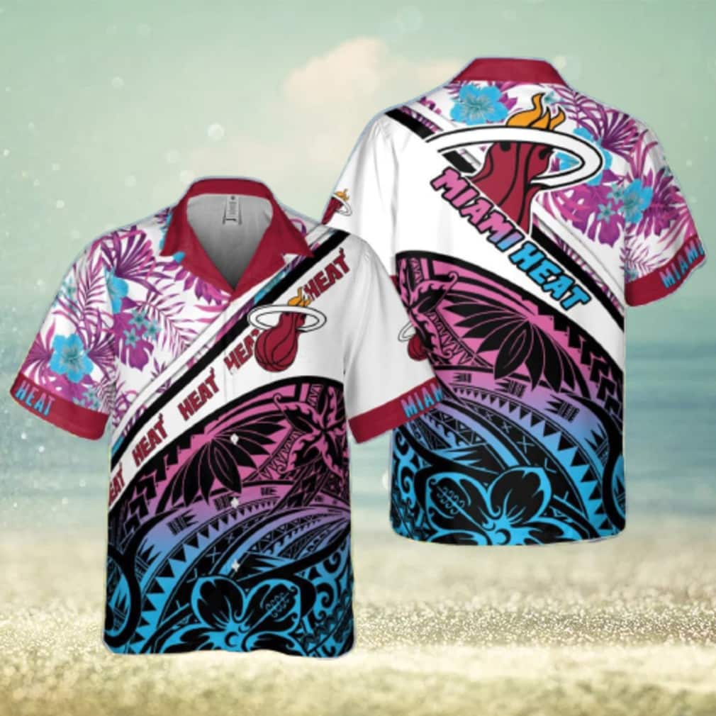 Aloha NBA Miami Heat Hawaiian Shirt Tropical And Polynesian Pattern Aloha NBA Miami Heat Hawaiian Shirt Tropical And Polynesian Pattern