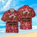 Aloha NBA Miami Heat Hawaiian Shirt Hibiscus Flower On Red Background Aloha NBA Miami Heat Hawaiian Shirt Hibiscus Flower On Red Background