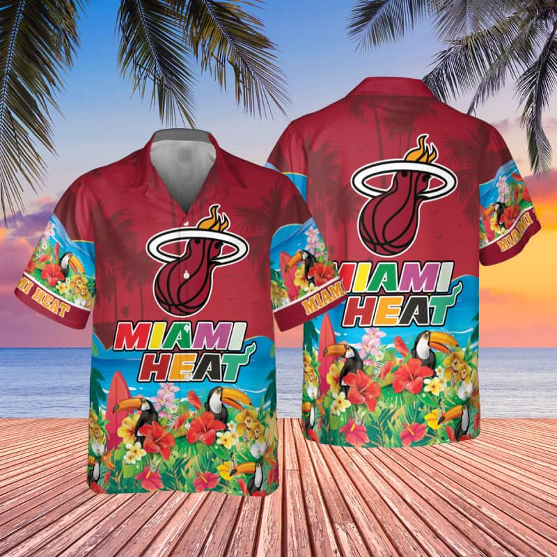 Summer Aloha NBA Miami Heat Hawaiian Shirt Gift For Beach Lovers Summer Aloha NBA Miami Heat Hawaiian Shirt Gift For Beach Lovers