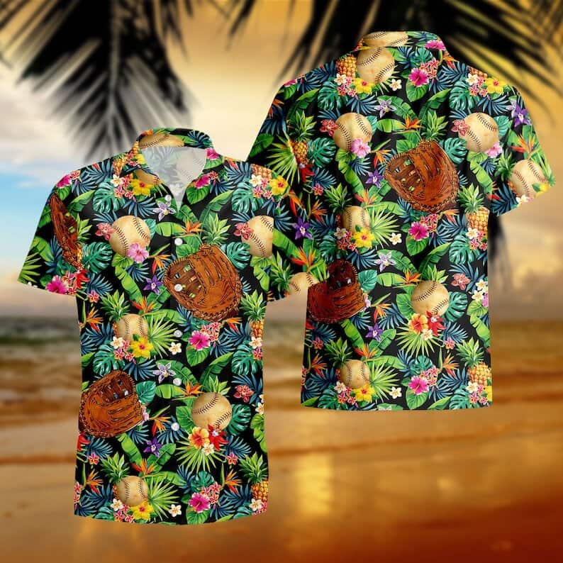 Aloha Baseball Hawaiian Shirt Tropical Pattern Gift For Beach Lovers Aloha Baseball Hawaiian Shirt Tropical Pattern Gift For Beach Lovers