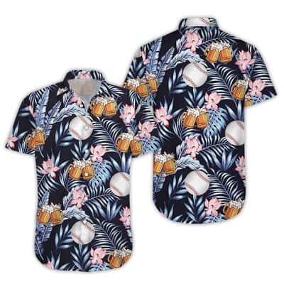 Aloha Baseball And Beer Hawaiian Shirt Tropical Pattern Beach Lovers Gift Aloha Baseball And Beer Hawaiian Shirt Tropical Pattern Beach Lovers Gift