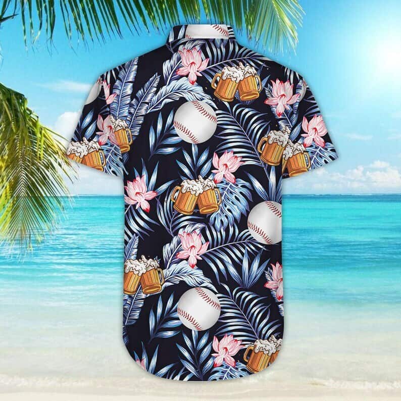 Aloha Baseball And Beer Hawaiian Shirt Tropical Pattern Beach Lovers Gift Aloha Baseball And Beer Hawaiian Shirt Tropical Pattern Beach Lovers Gift
