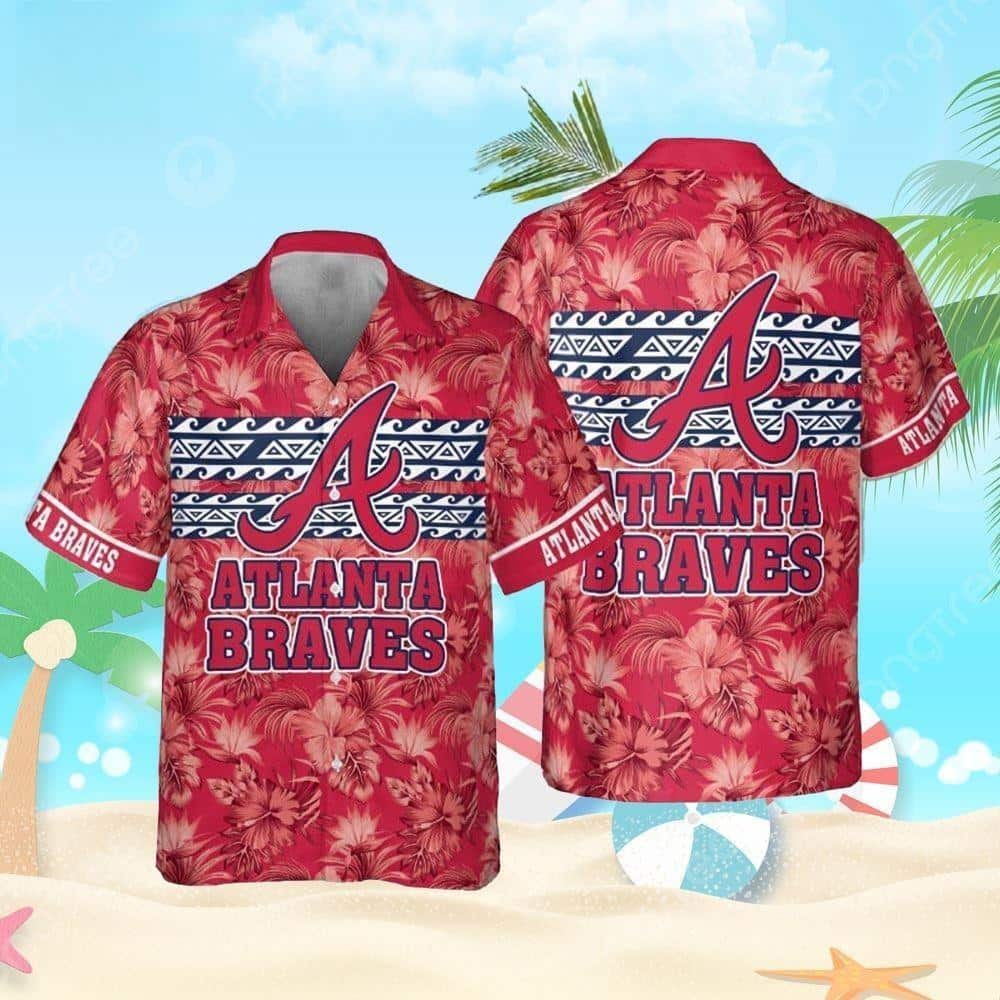 MLB Atlanta Braves Hawaiian Shirt Hibiscus Flower Pattern All Over Print