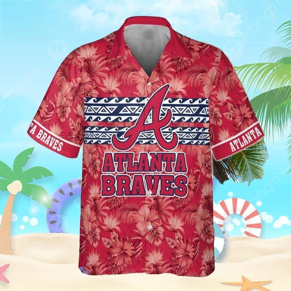 MLB Atlanta Braves Hawaiian Shirt Hibiscus Flower Pattern All Over Print MLB Atlanta Braves Hawaiian Shirt Hibiscus Flower Pattern All Over Print