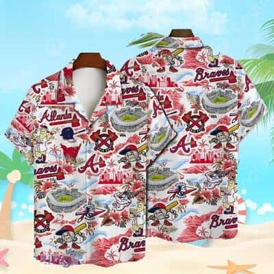 MLB Atlanta Braves Hawaiian Shirt Baseball Pattern On White Background