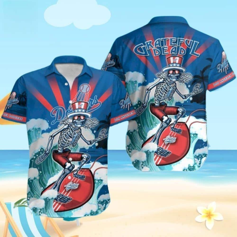 MLB Los Angeles Dodgers Hawaiian Shirt Grateful Dead Summer Vacation Gift MLB Los Angeles Dodgers Hawaiian Shirt Grateful Dead Summer Vacation Gift