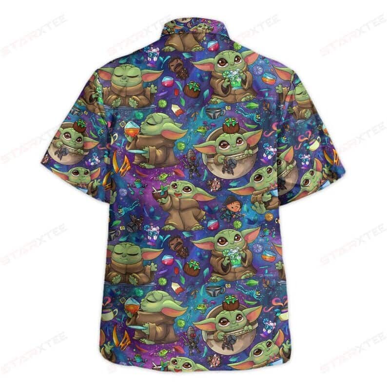 Aloha Star Wars Baby Yoda Cocktail Hawaiian Shirt Beach Gift For Best Friend Aloha Star Wars Baby Yoda Cocktail Hawaiian Shirt Beach Gift For Best Friend