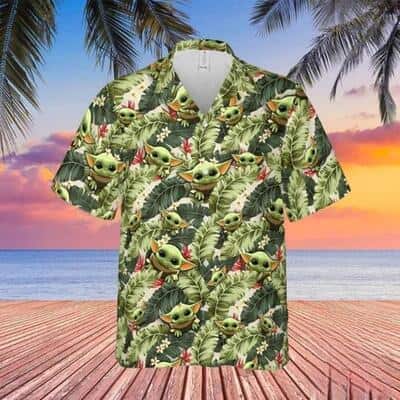 Baby Yoda Star Wars Hawaiian Shirt Banana Leaves Pattern Beach Gift For Best Friend