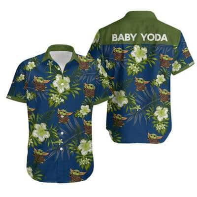 Baby Yoda Star Wars Hawaiian Shirt Hibiscus Pattern Beach Lovers Gift