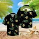Baby Yoda Star Wars Hawaiian Shirt Palm Leaves Pattern On Dark Theme