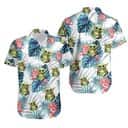 White Aloha Baby Yoda Star Wars Hawaiian Shirt Palm Leaves Pattern