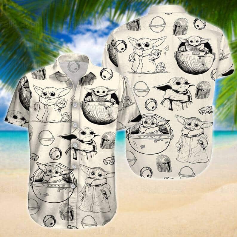 Baby Yoda Star Wars Hawaiian Shirt Gift For Mandalorian Fans Baby Yoda Star Wars Hawaiian Shirt Gift For Mandalorian Fans