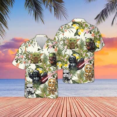 Baby Yoda Darth Vader Stormtrooper Wicket Star Wars Hawaiian Shirt Beach Gift