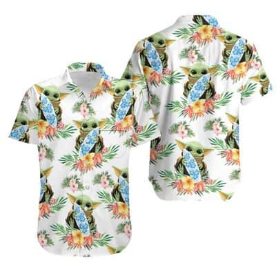 Star Wars Baby Yoda Hugging Surf Boards Hawaiian Shirt For Summer Lovers