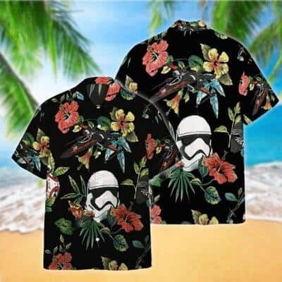 Star Wars Stormtrooper & Spaceship Hawaiian Shirt Hibicus Pattern