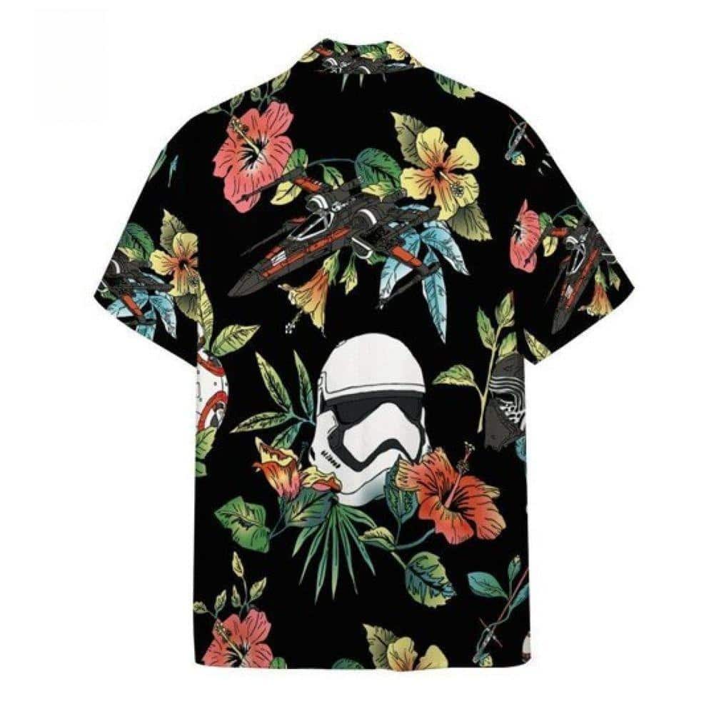Star Wars Stormtrooper & Spaceship Hawaiian Shirt Hibicus Pattern