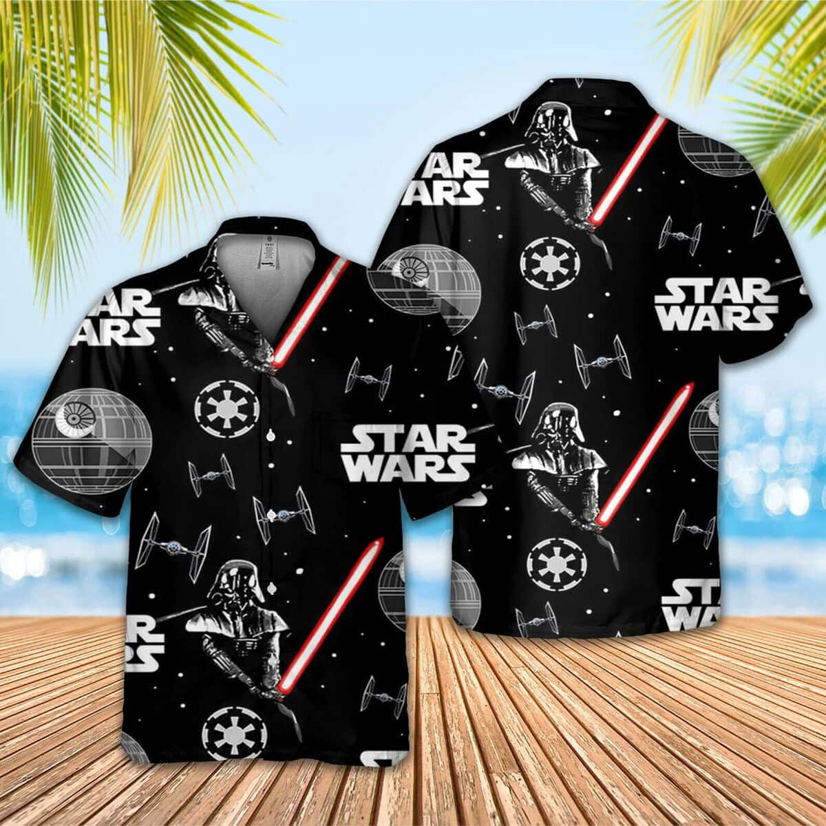 Black Aloha Darth Vader Hawaiian Shirt Gift For Beach Vacation