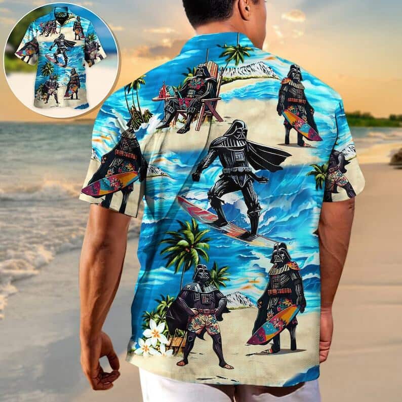 Star Wars Darth Vader Surfing Hawaiian Shirt Gift For Beach Trip Star Wars Darth Vader Surfing Hawaiian Shirt Gift For Beach Trip