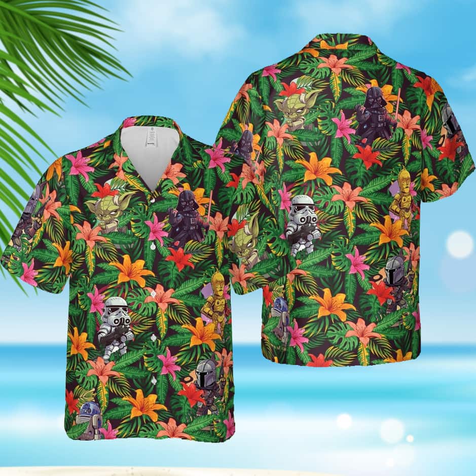 Baby Yoda Stormtrooper Darth Vader Hawaiian Shirt Gift For Star Wars Fans Baby Yoda Stormtrooper Darth Vader Hawaiian Shirt Gift For Star Wars Fans