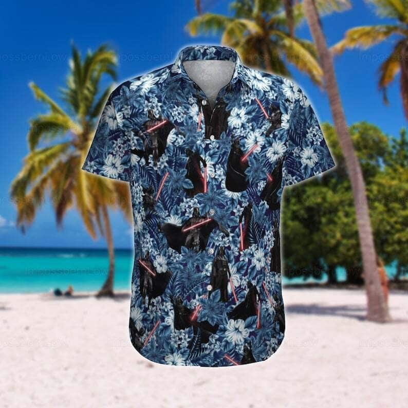 Darth Vader With Lightsaber Star Wars Tropical Pattern Hawaiian Shirt