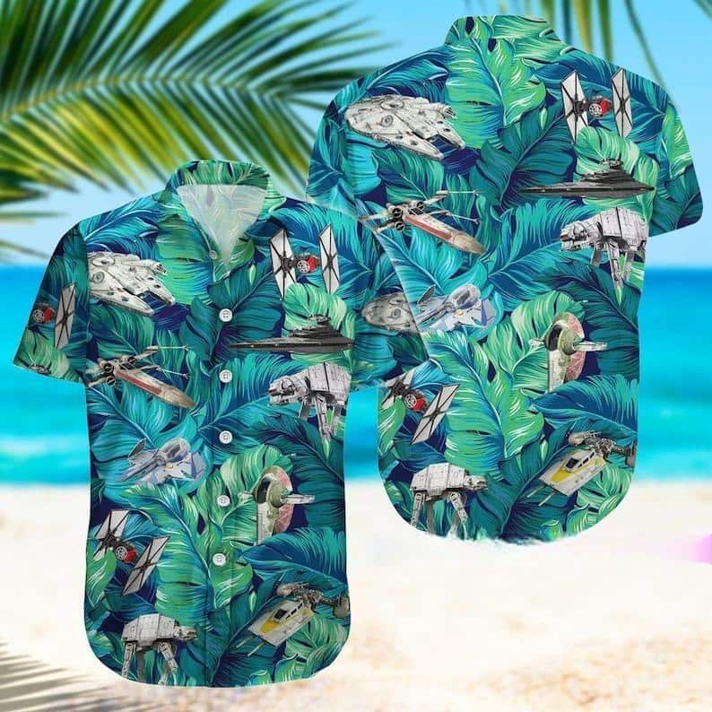 Aloha Star Wars Hawaiian Shirt Tropical Leaves Pattern Summer Beach Gift