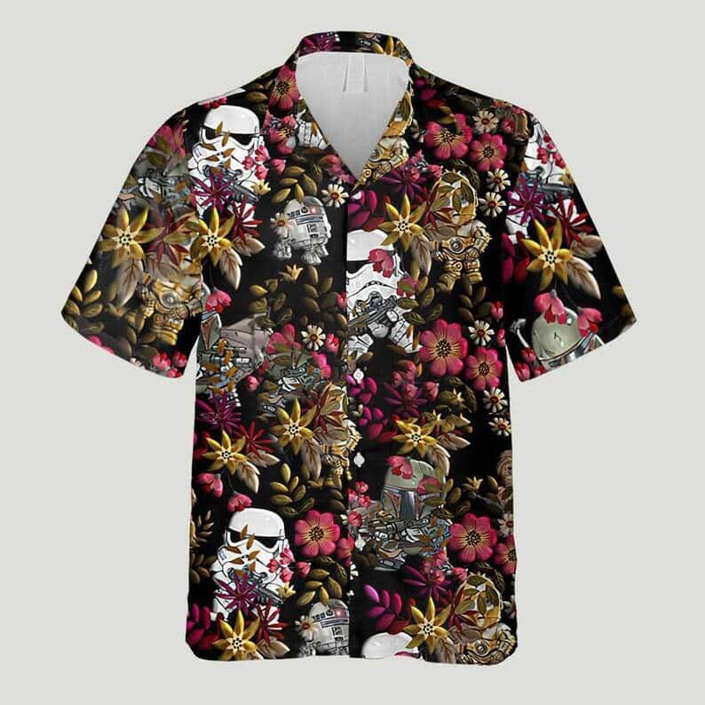 Star Wars Hawaiian Shirt Tropical Flowers Pattern Summer Gift For Friend Star Wars Hawaiian Shirt Tropical Flowers Pattern Summer Gift For Friend