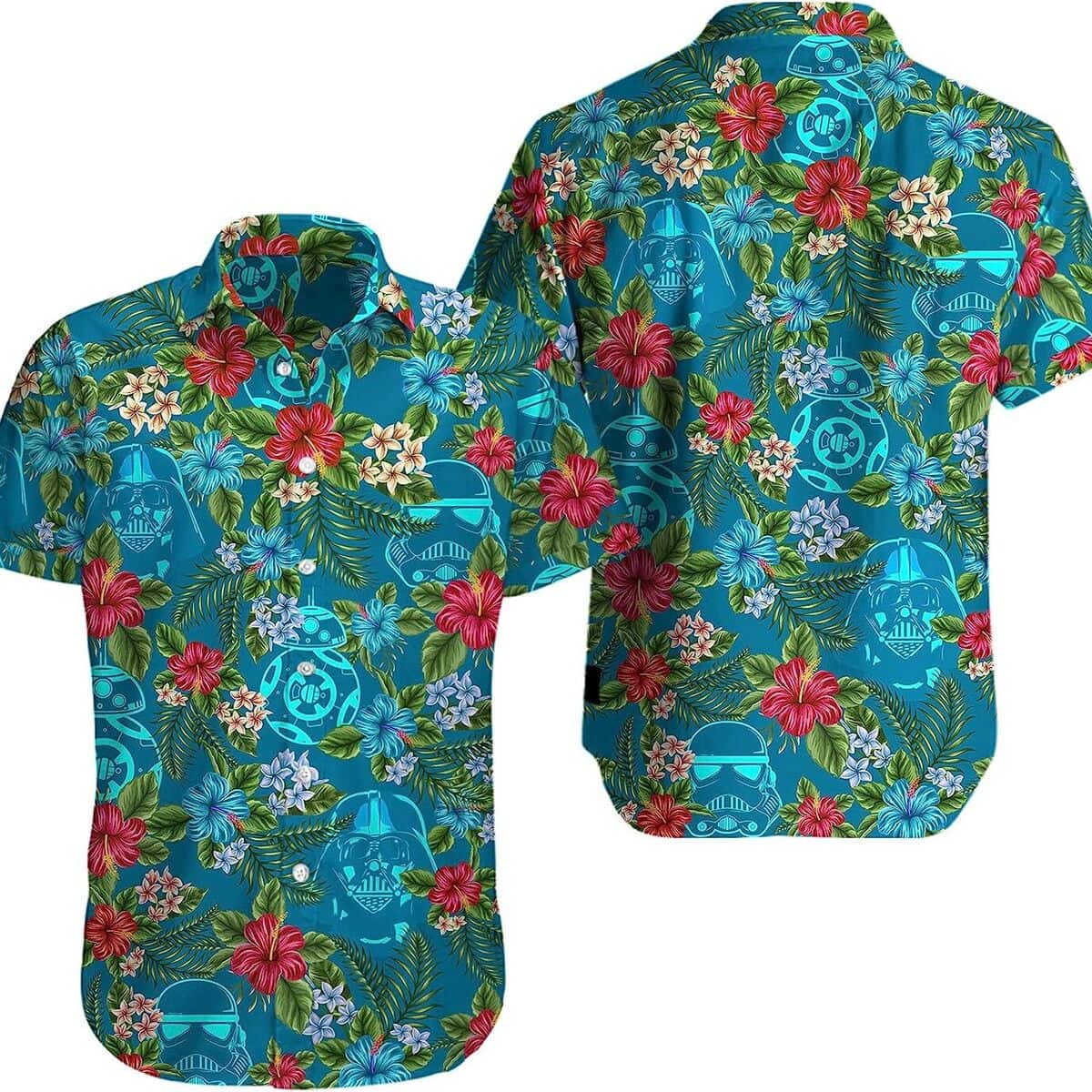 Summer Aloha Star Wars Darth Vader Hawaiian Shirt Tropical Flowers Pattern