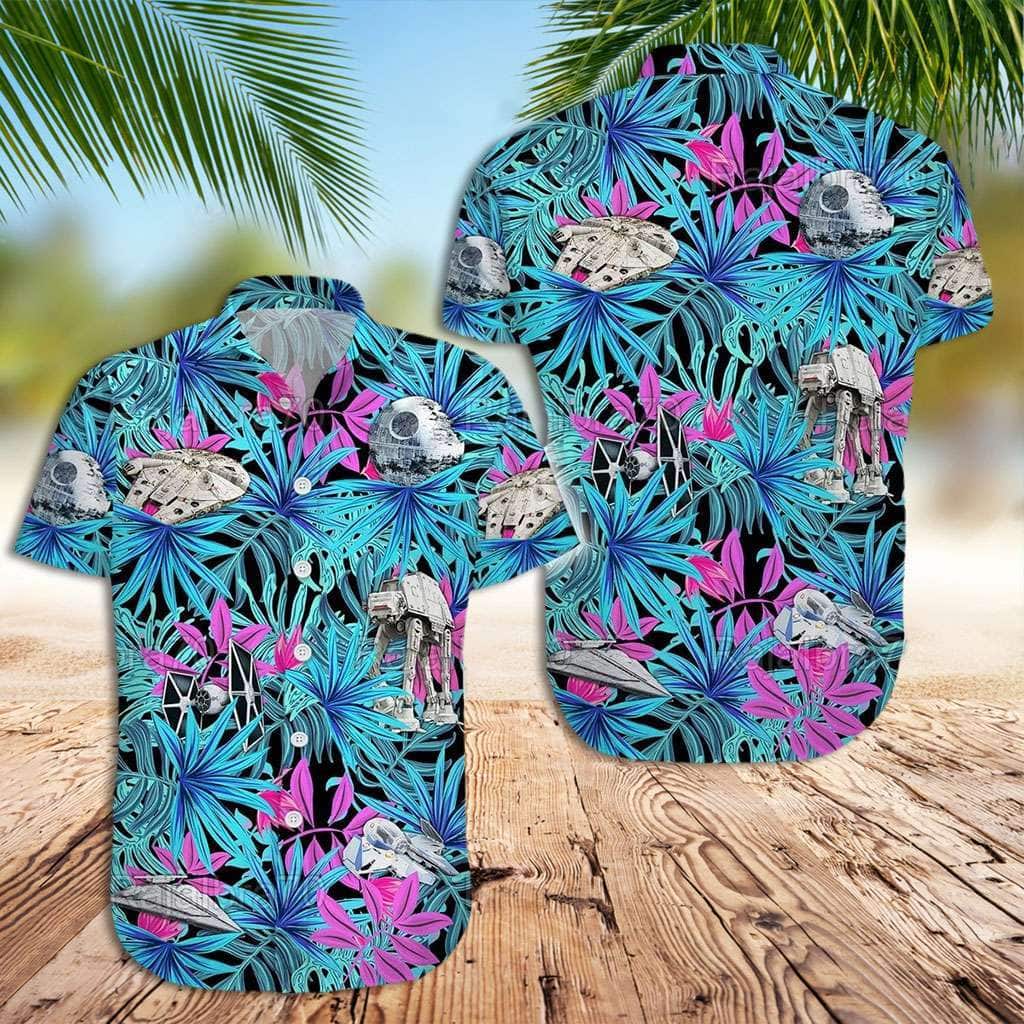 Summer Aloha Star Wars Hawaiian Shirt Tropical Leaves Beach Vacation Gift