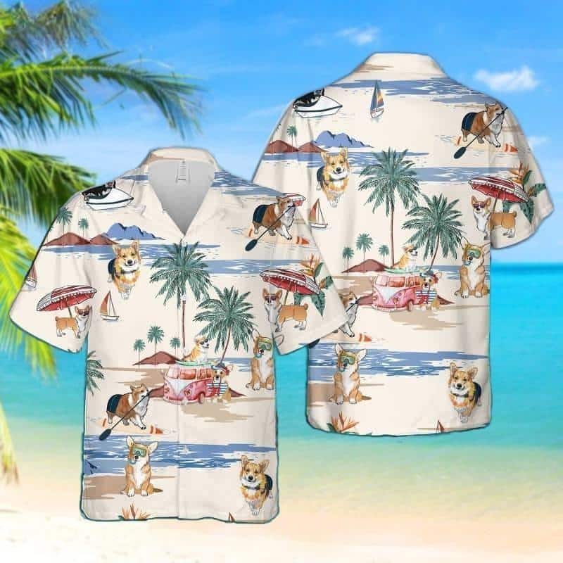 Cool Corgi Hawaiian Shirt Summer Pattern Gift For Dog Mom Cool Corgi Hawaiian Shirt Summer Pattern Gift For Dog Mom