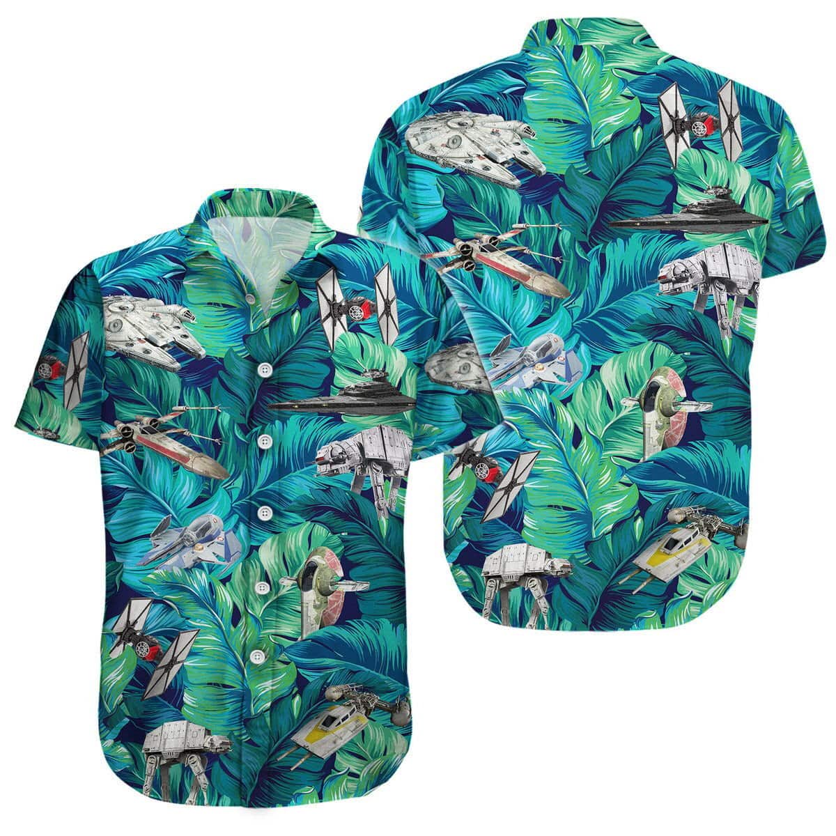 Star Wars Space Warship Tropical Palm Leaves Hawaiian Shirt Star Wars Space Warship Tropical Palm Leaves Hawaiian Shirt