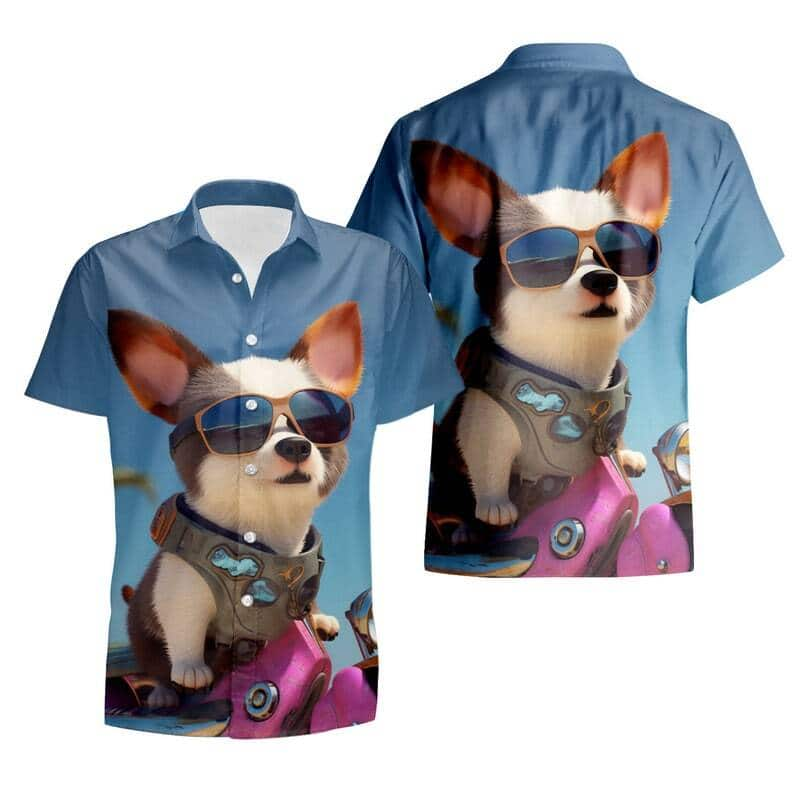 Cool Corgi Hawaiian Shirt Beach Vacation Gift