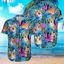 Summer Aloha Palm Leaves Pattern With Corgi Hawaiian Shirt Summer Aloha Palm Leaves Pattern With Corgi Hawaiian Shirt