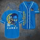 Blue NBA Golden State Warriors 30 Curry Baseball Jersey