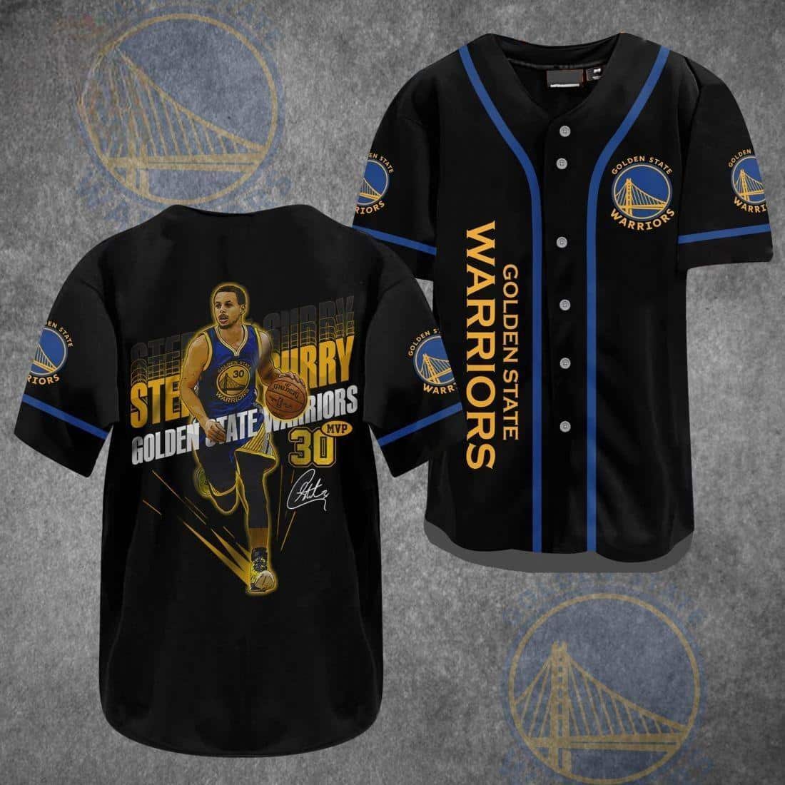 Black NBA Golden State Warriors Hawaiian Shirt Stephen Curry 30