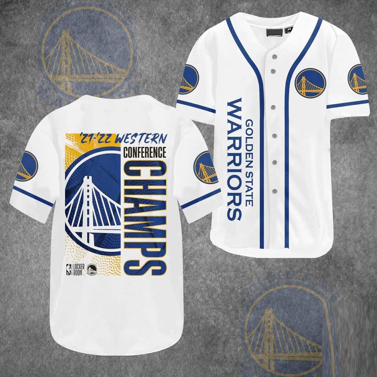 Western Conference Champions Golden State Warriors Baseball Jersey Western Conference Champions Golden State Warriors Baseball Jersey