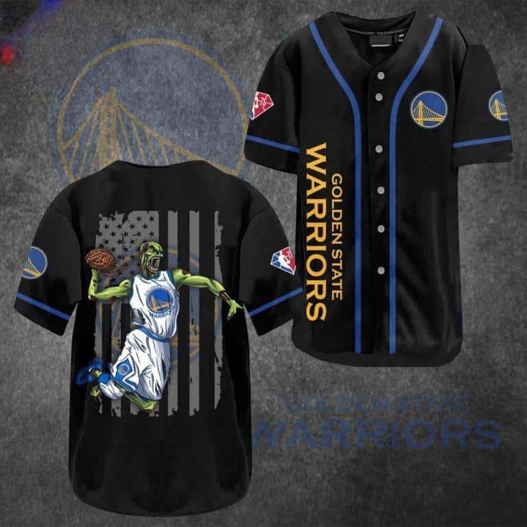 Golden State Warriors US Flag Black Hawaiian Shirt Golden State Warriors US Flag Black Hawaiian Shirt