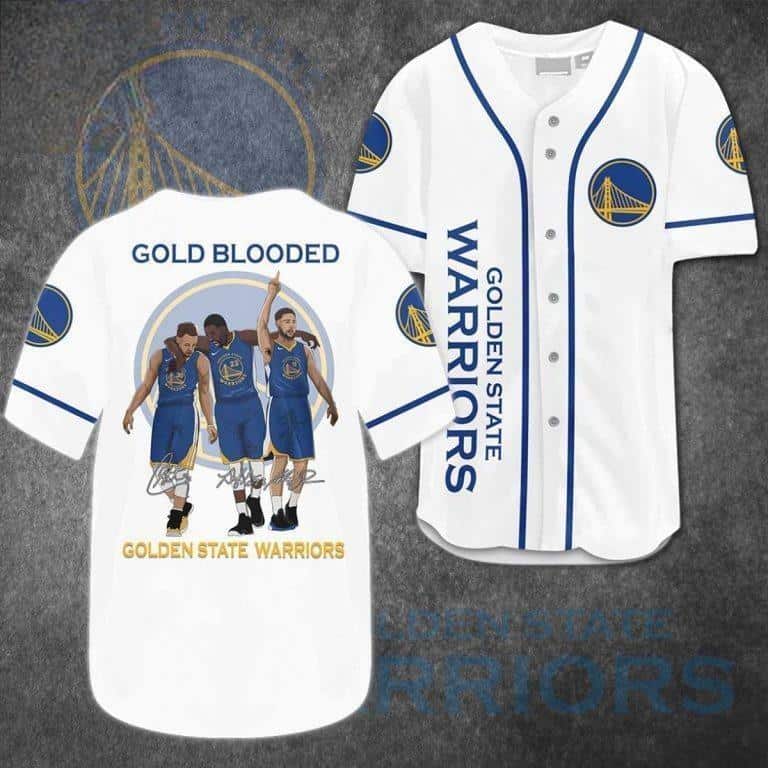 Gold Blooded NBA Golden State Warriors Baseball Jersey Gold Blooded NBA Golden State Warriors Baseball Jersey