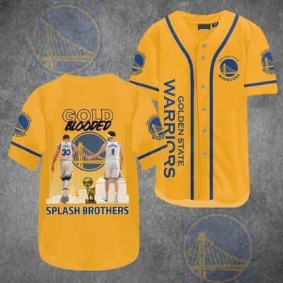 NBA Golden State Warriors Baseball Jersey Gold Blooded Splash Brothers