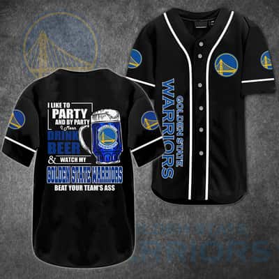 Beer And NBA Golden State Warriors Baseball Jersey