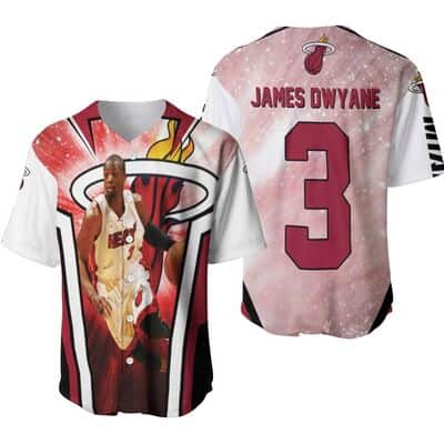 NBA Miami Heat Baseball Jersey James Dwyane 3 NBA Miami Heat Baseball Jersey James Dwyane 3