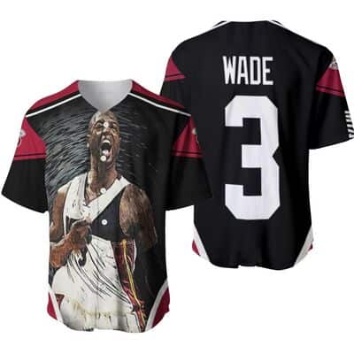 Dwyane Wade 3 Miami Heat Strong Warrior Legend Baseball Jersey Dwyane Wade 3 Miami Heat Strong Warrior Legend Baseball Jersey