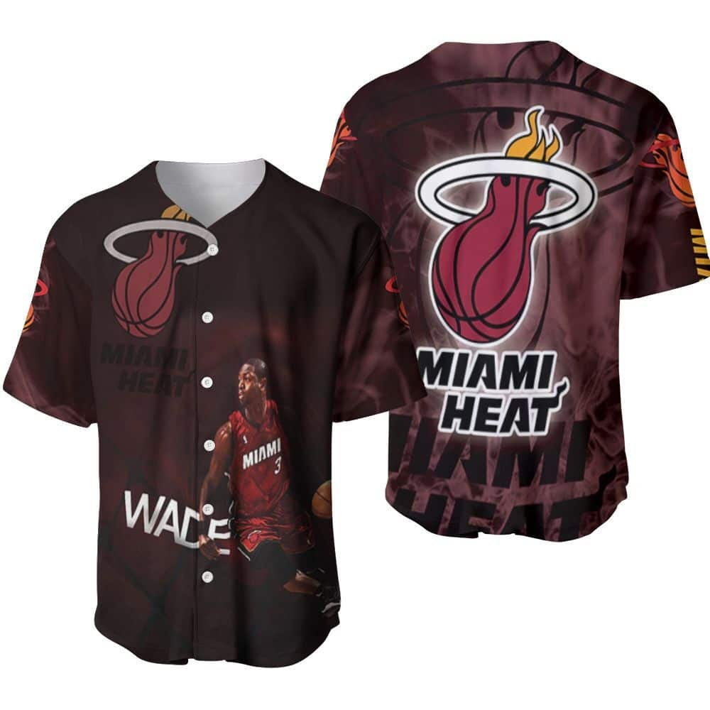 NBA Dwyane Wade 3 Miami Heat Baseball Jersey