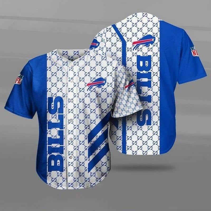 NFL Buffalo Bills Baseball Jersey Gucci Parody NFL Buffalo Bills Baseball Jersey Gucci Parody