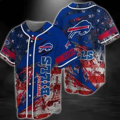 NFL Buffalo Bills Baseball Jersey American Flag NFL Buffalo Bills Baseball Jersey American Flag