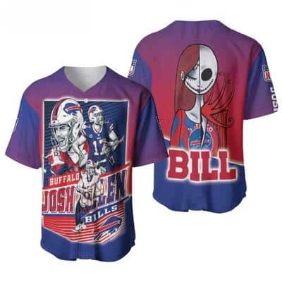 NFL Buffalo Bills Baseball Jersey Jack Skellington Sally