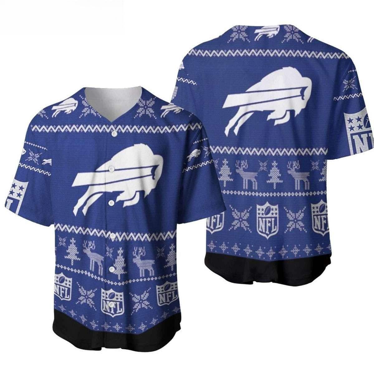 NFL Buffalo Bills Baseball Jersey Christmas Gift For Best Friend NFL Buffalo Bills Baseball Jersey Christmas Gift For Best Friend